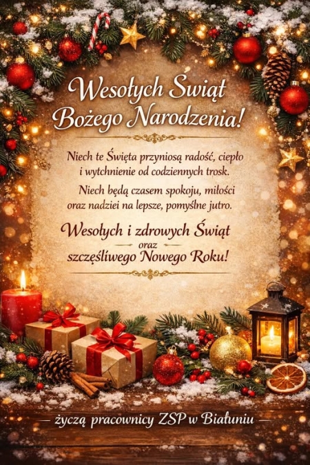 WESOŁYCH ŚWIĄT I SZCZĘŚLIWEGO NOWEGO ROKU!